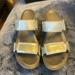 NAOT Treasure Dusty Gold Platform Wedge Sandal Shoes Size EU 39 or US 8.5